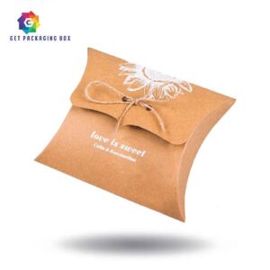 Custom Printed Kraft Paper Gift Pillow Boxes